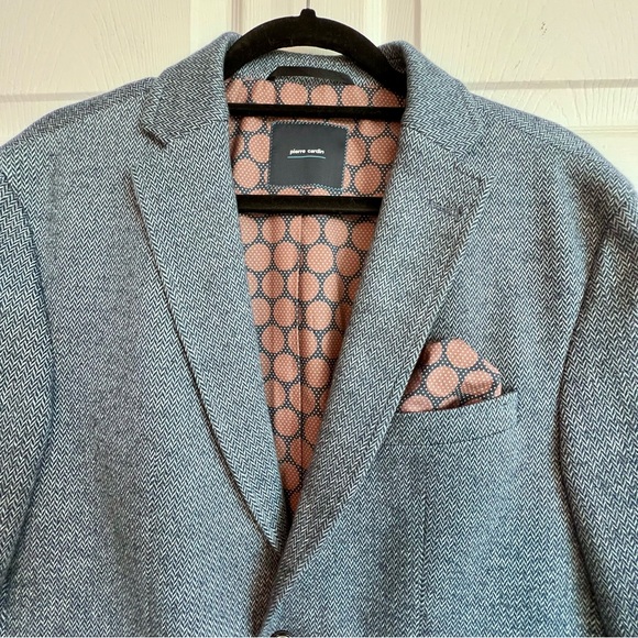 Pierre Cardin Men’s Lightweight Semi Fitted Sport Coat Blazer Jacket Blue Sz 50 - Picture 3 of 12